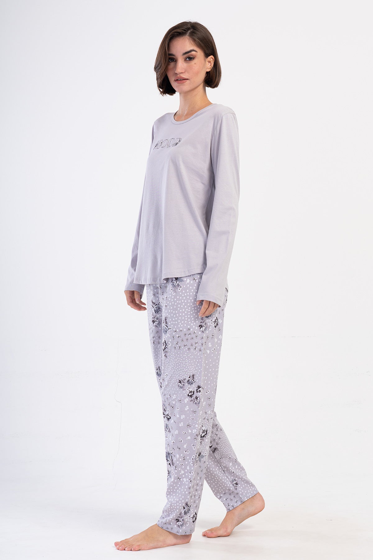 KADIN P.SUPREM XXL O YAKA UZUN KOL ETEGI OVAL PIJAMA TAKIM