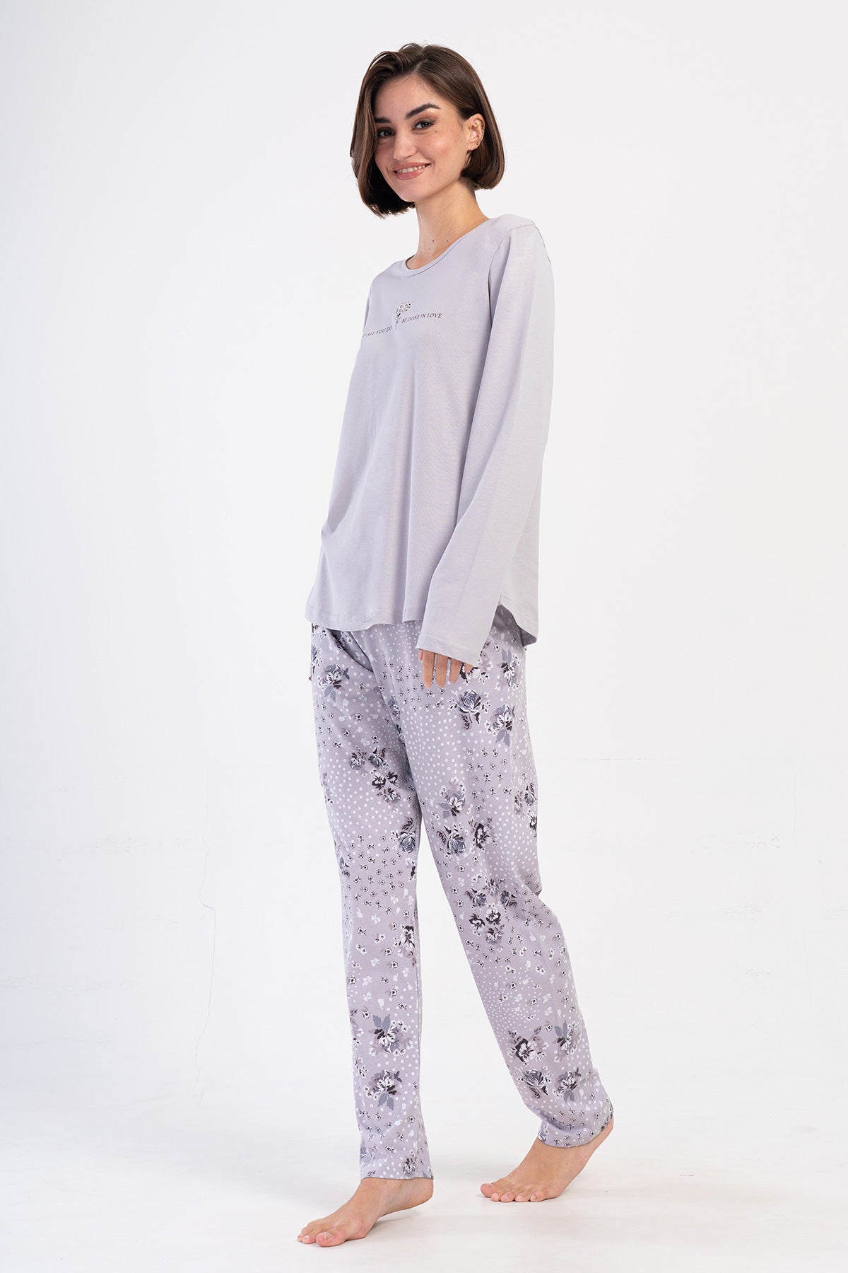 KADIN P.SUPREM BATTAL XXL O YAKA UZUN KOL ETEGI OVAL PIJAMA TAKIM