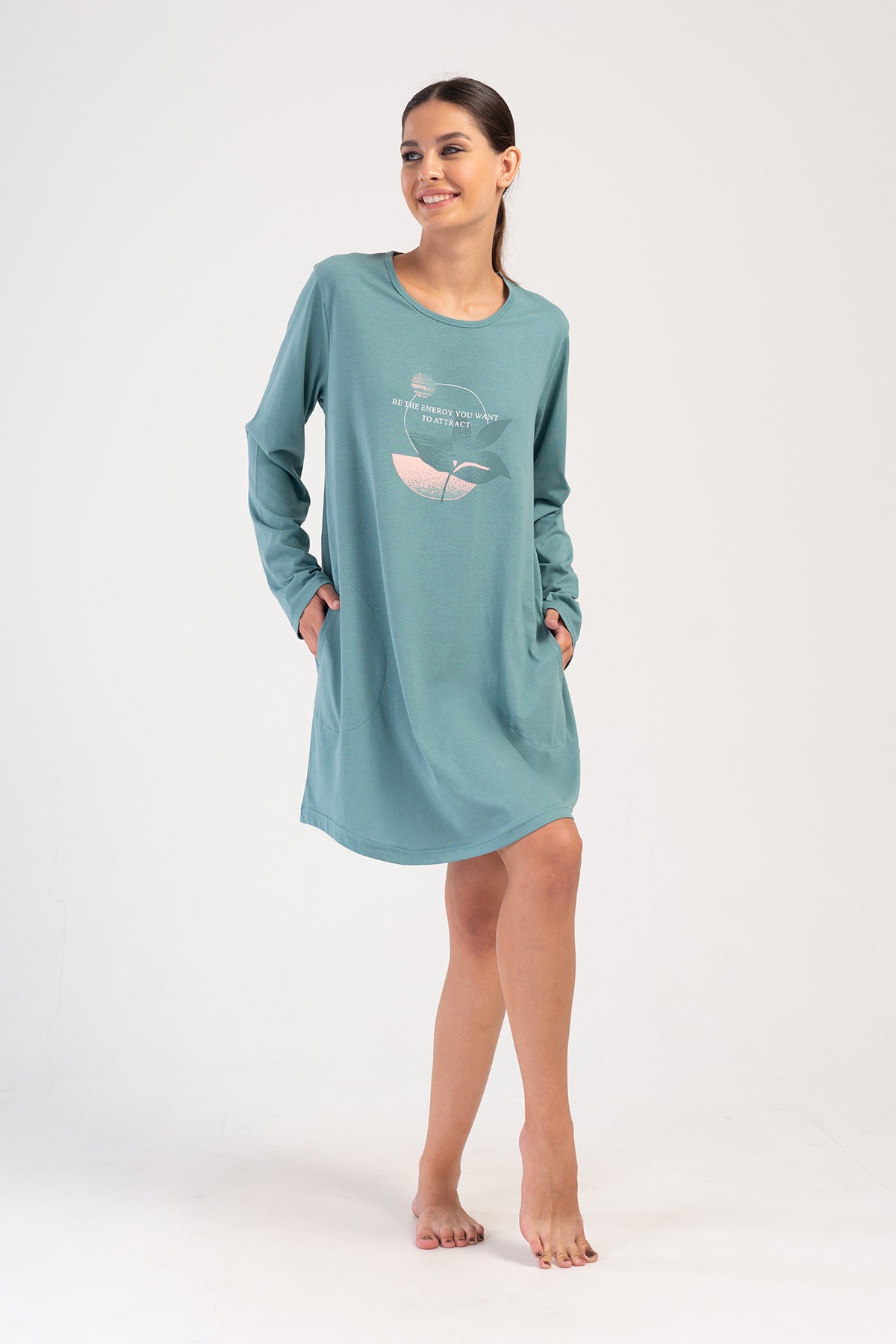 KADIN P.SUPREM BATTAL XXL O YAKA UZUN KOL ETEGI OVAL CEPLI TUNIK