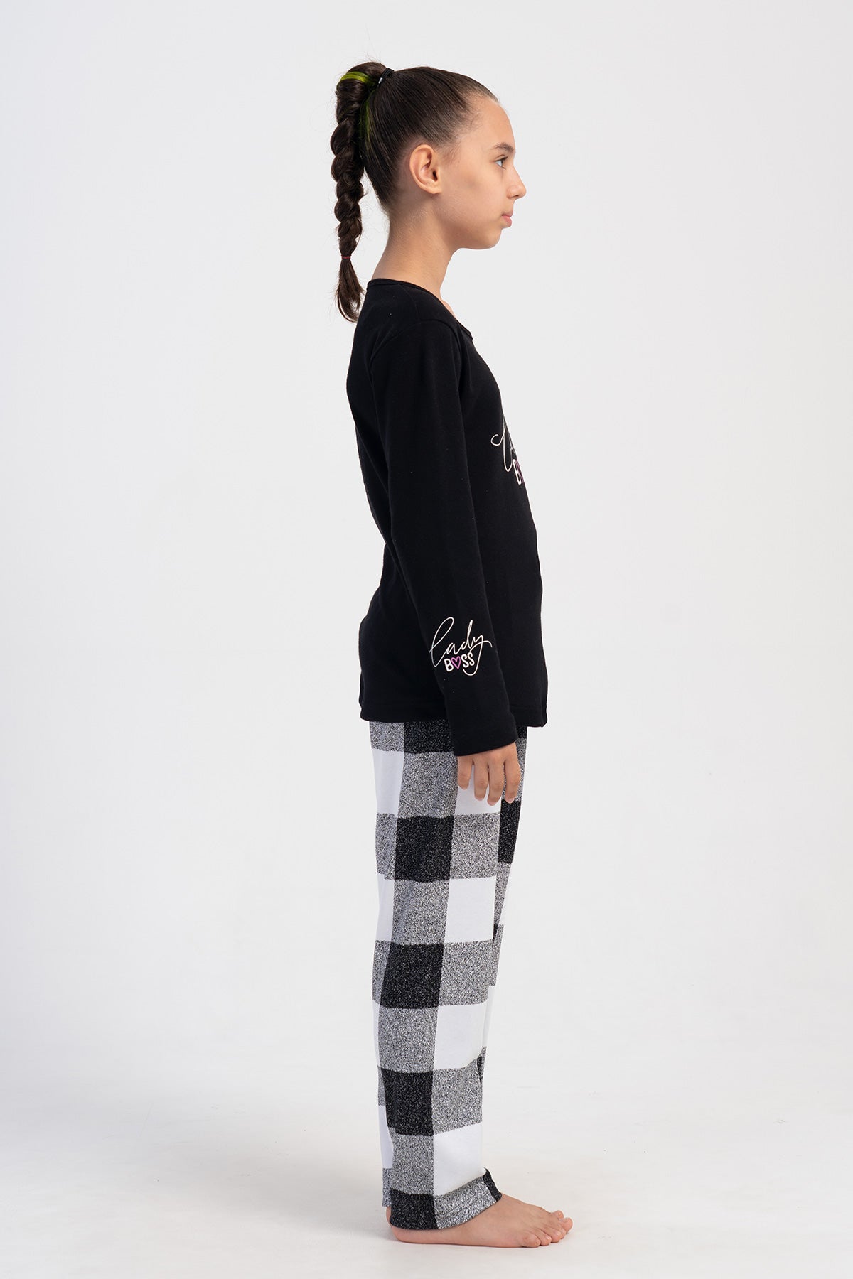 KIZ COCUK INTERLOK O YAKA UZUN KOL ETEGI OVAL PIJAMA TAKIM(7-8/13-14)