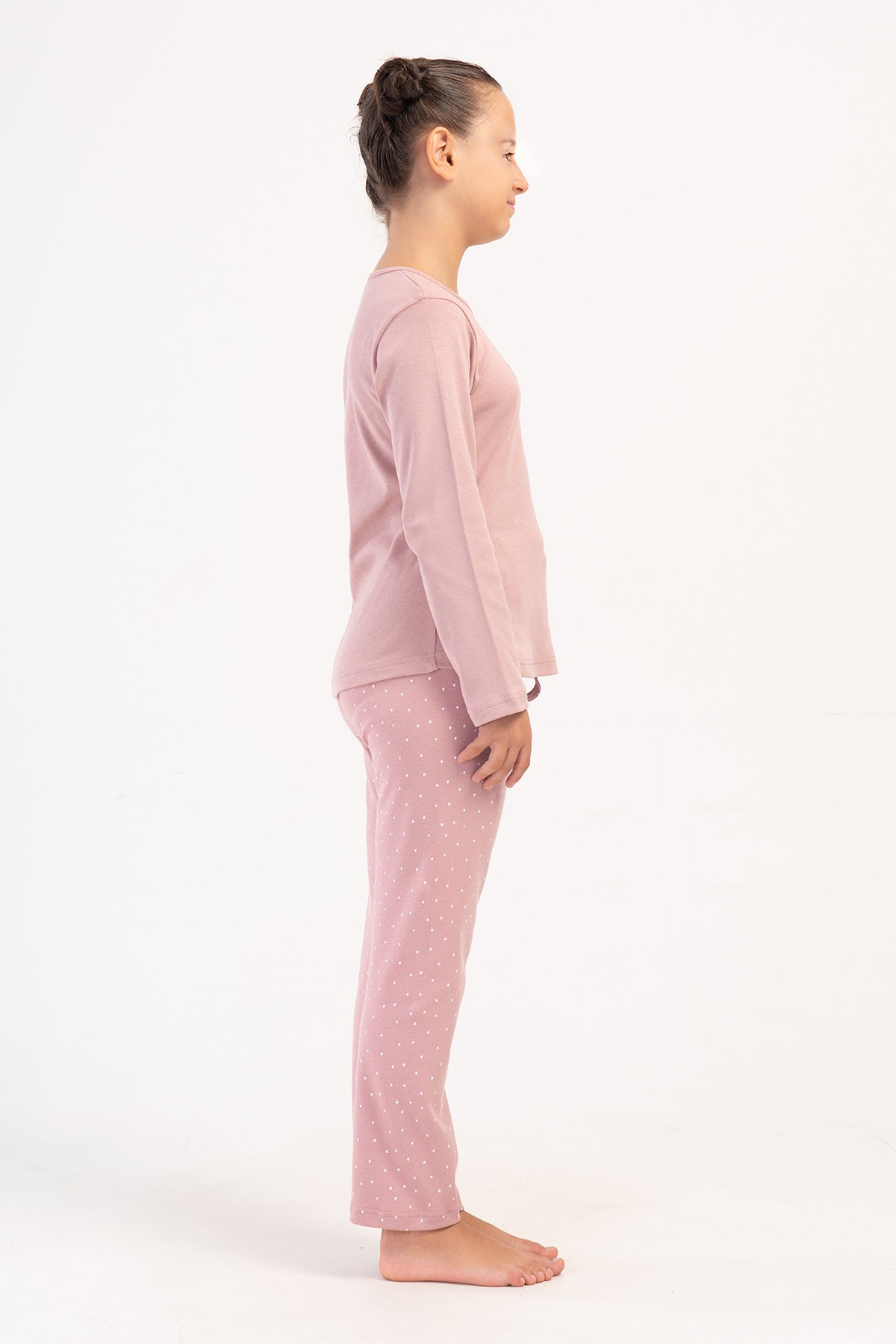 KIZ COCUK INTERLOK O YAKA UZUN KOL ETEGI OVAL PIJAMA TAKIM(7-8/13-14)