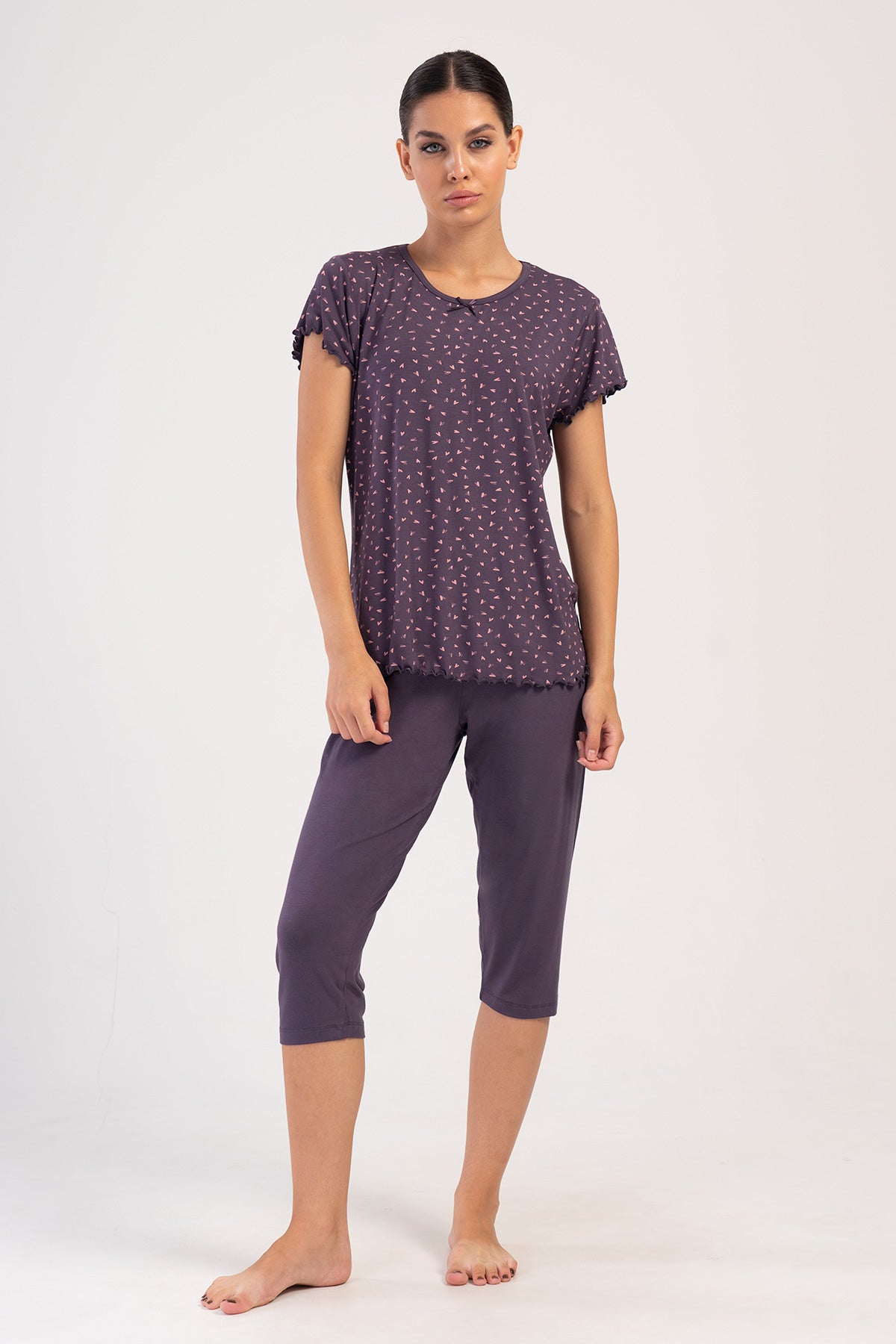 KADIN LYC VISCON XXL KAYIK YAKA FIYONKLU BIBILALI KISA KOL KAPRI TAKIM