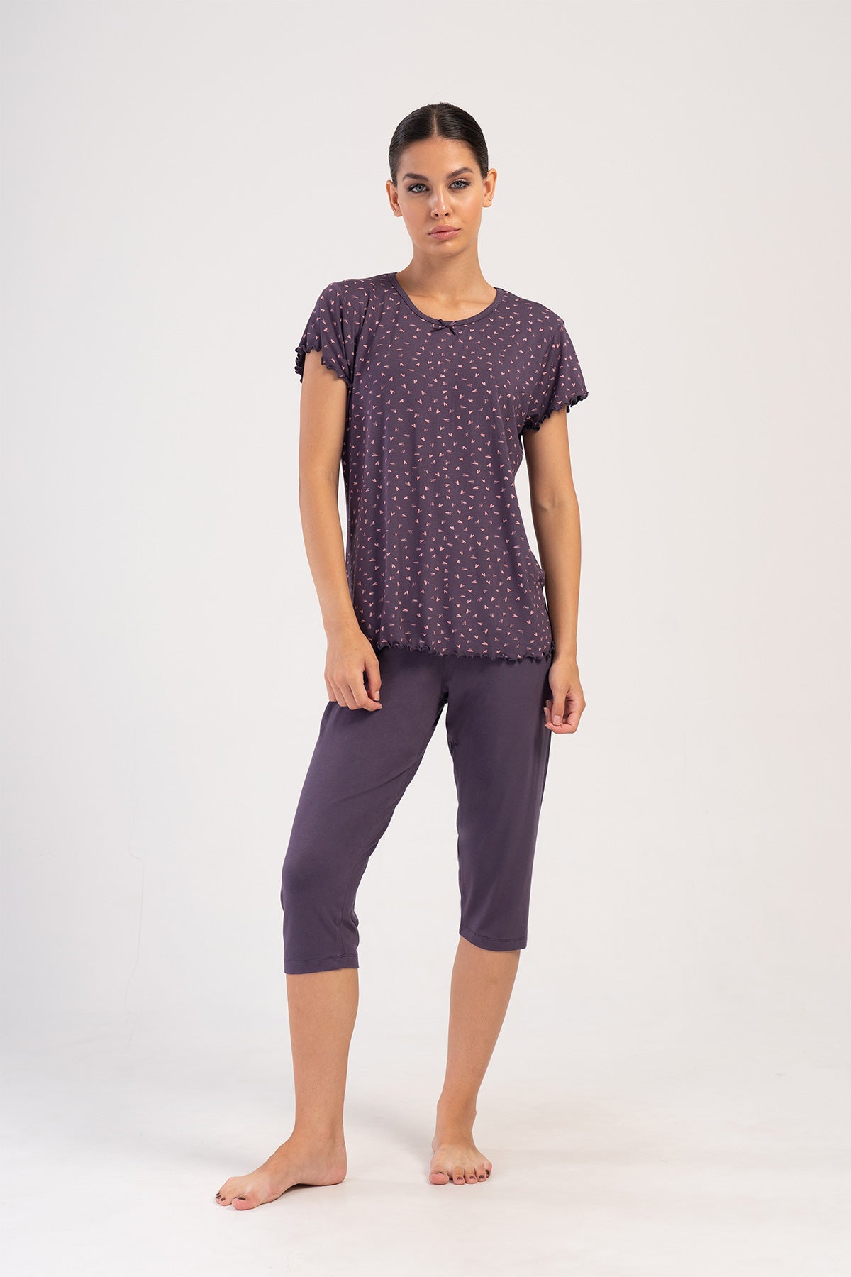 KADIN LYC VISCON KAYIK YAKA KISA KOL BIBILALI ETEGI OVAL KAPRI TAKIM