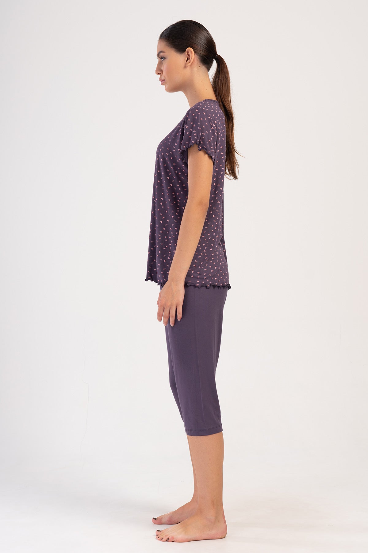 KADIN LYC VISCON KAYIK YAKA KISA KOL BIBILALI ETEGI OVAL KAPRI TAKIM