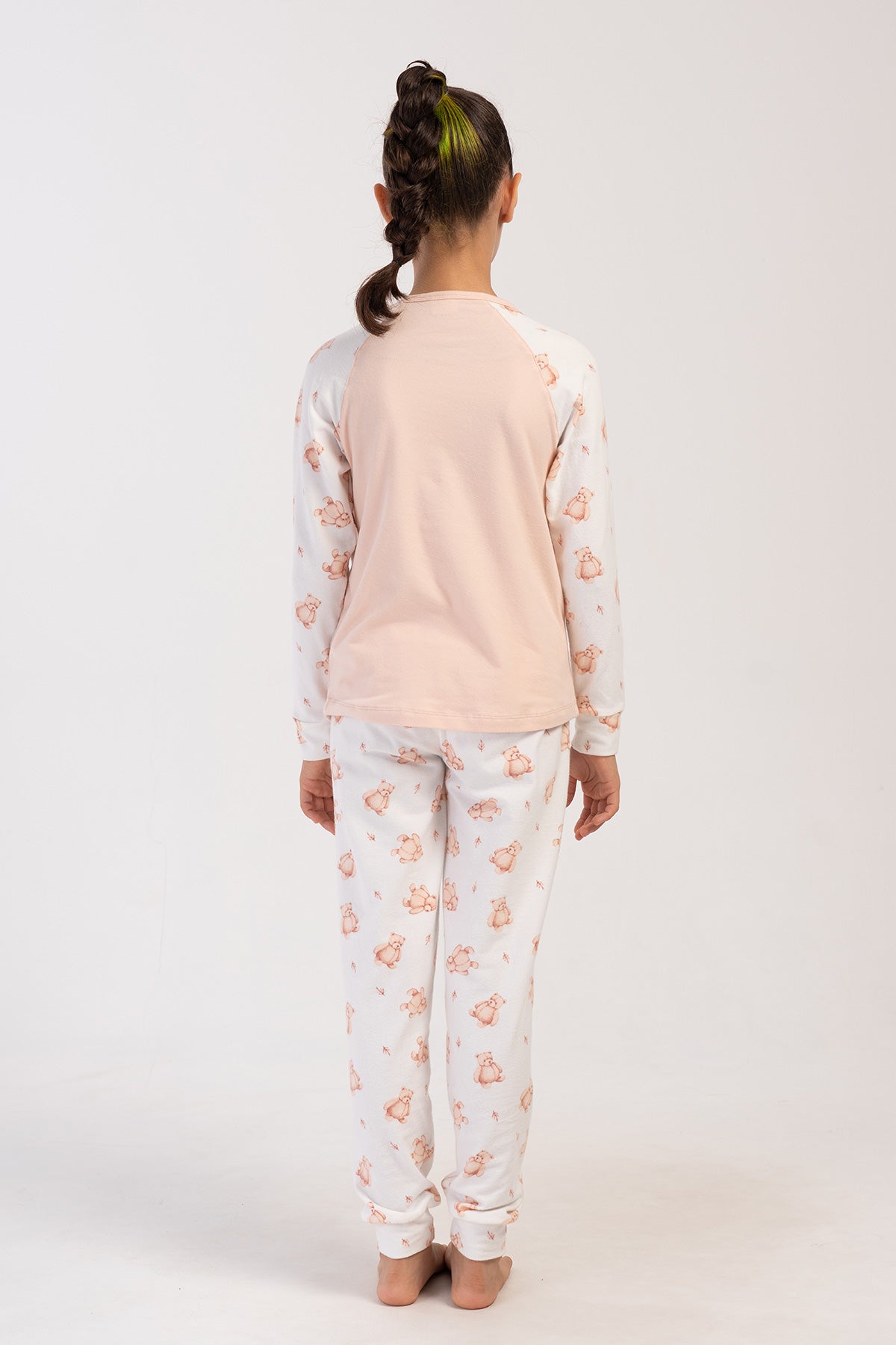 KIZ COCUK LYC SUPREM O YAKA REGLAN UZUN KOL ETEGI OVAL MANSETLI PIJAMA TAKIM(7-8/13-14)