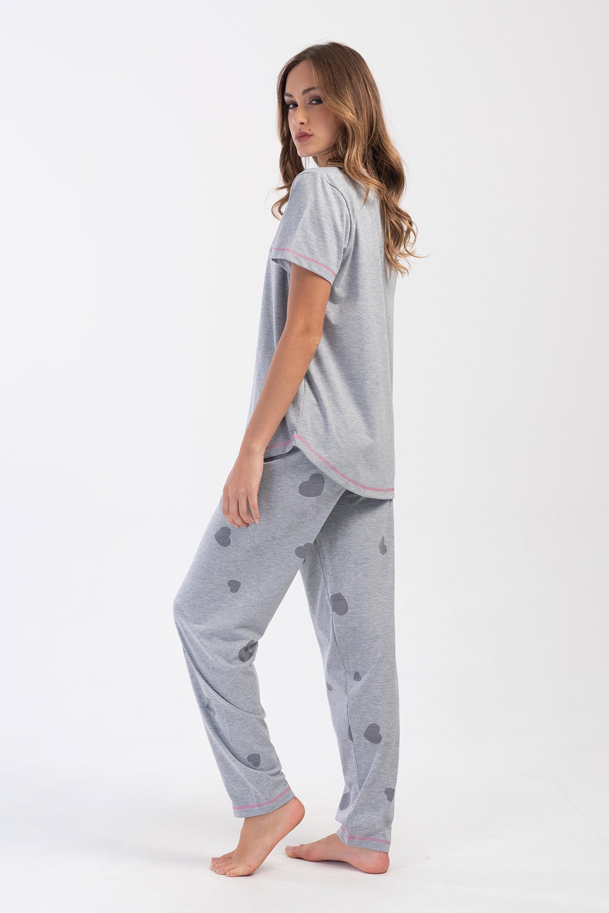 KADIN P.SUPREM XXL O YAKA KISA KOL ETEGI OVAL PIJAMA TAKIM