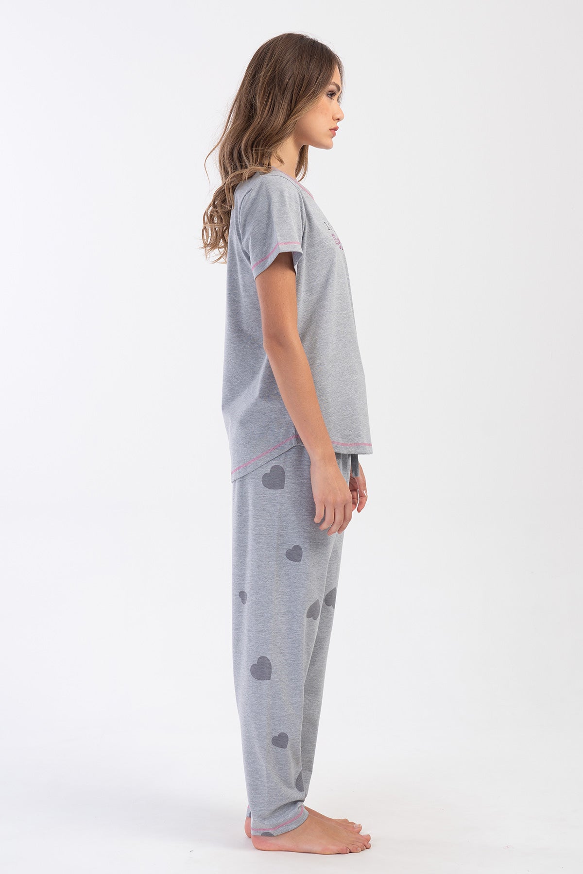 KADIN P.SUPREM XXL O YAKA KISA KOL ETEGI OVAL PIJAMA TAKIM