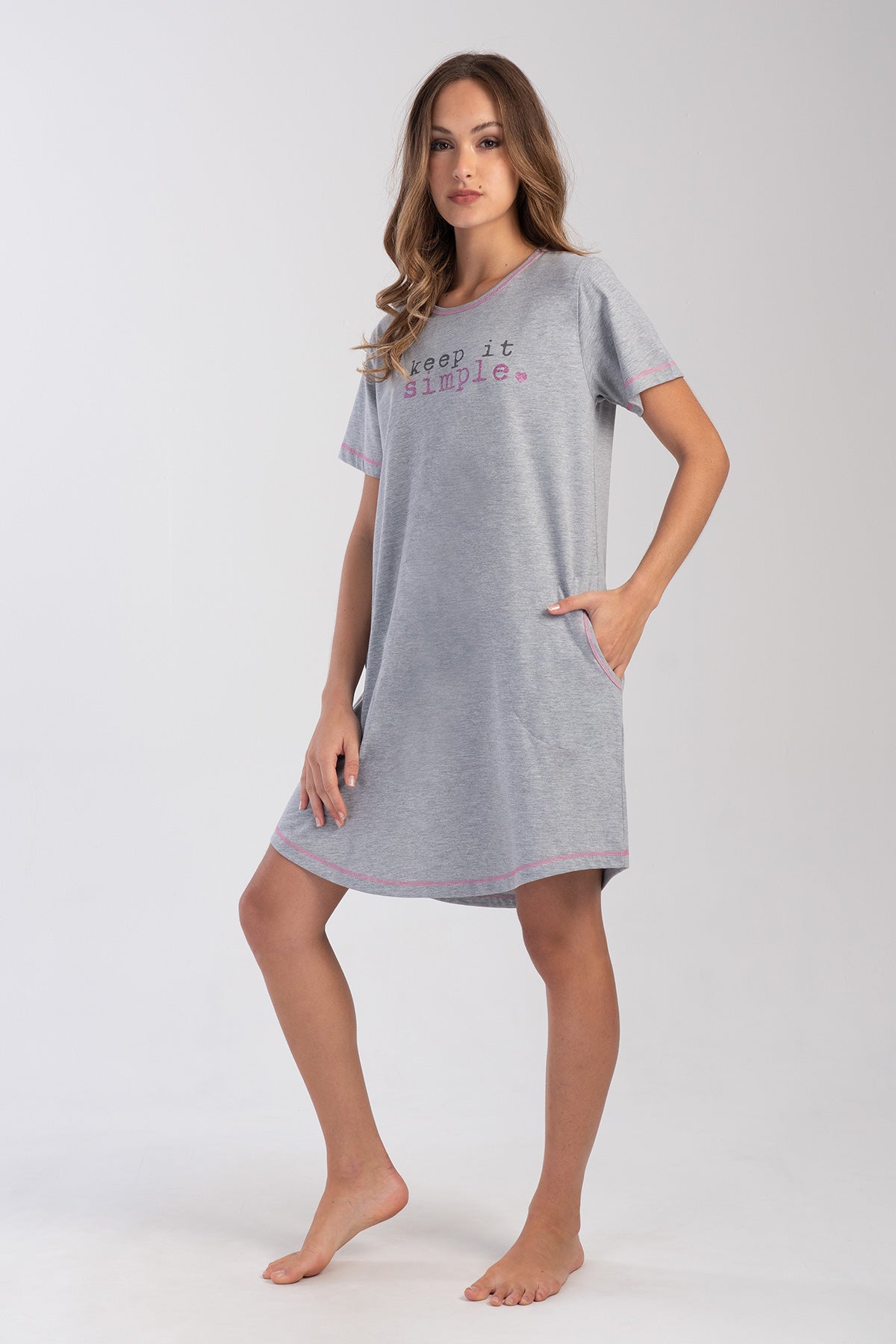 KADIN P.SUPREM XXL O YAKA KISA KOL ETEGI OVAL CEPLI TUNIK