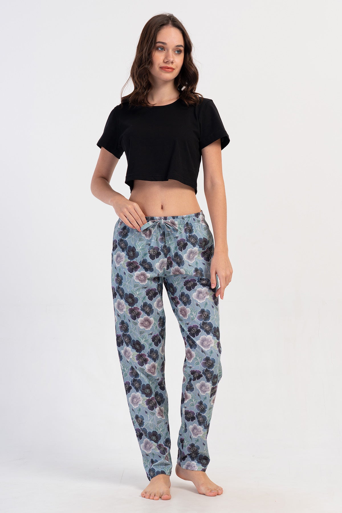 KADIN P.SUPREM XXL CEPLI TEK ALT PIJAMA - GRI
