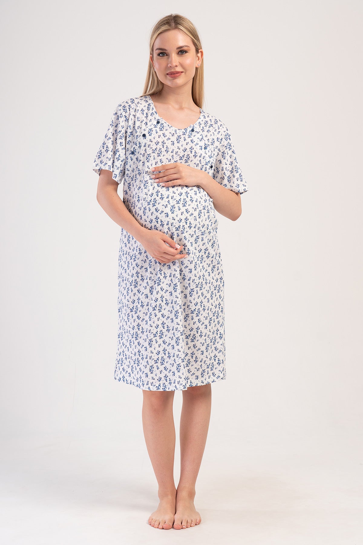 KADIN P.SUPREM CIFT PATLI KISA KOL HAMILE TUNIK