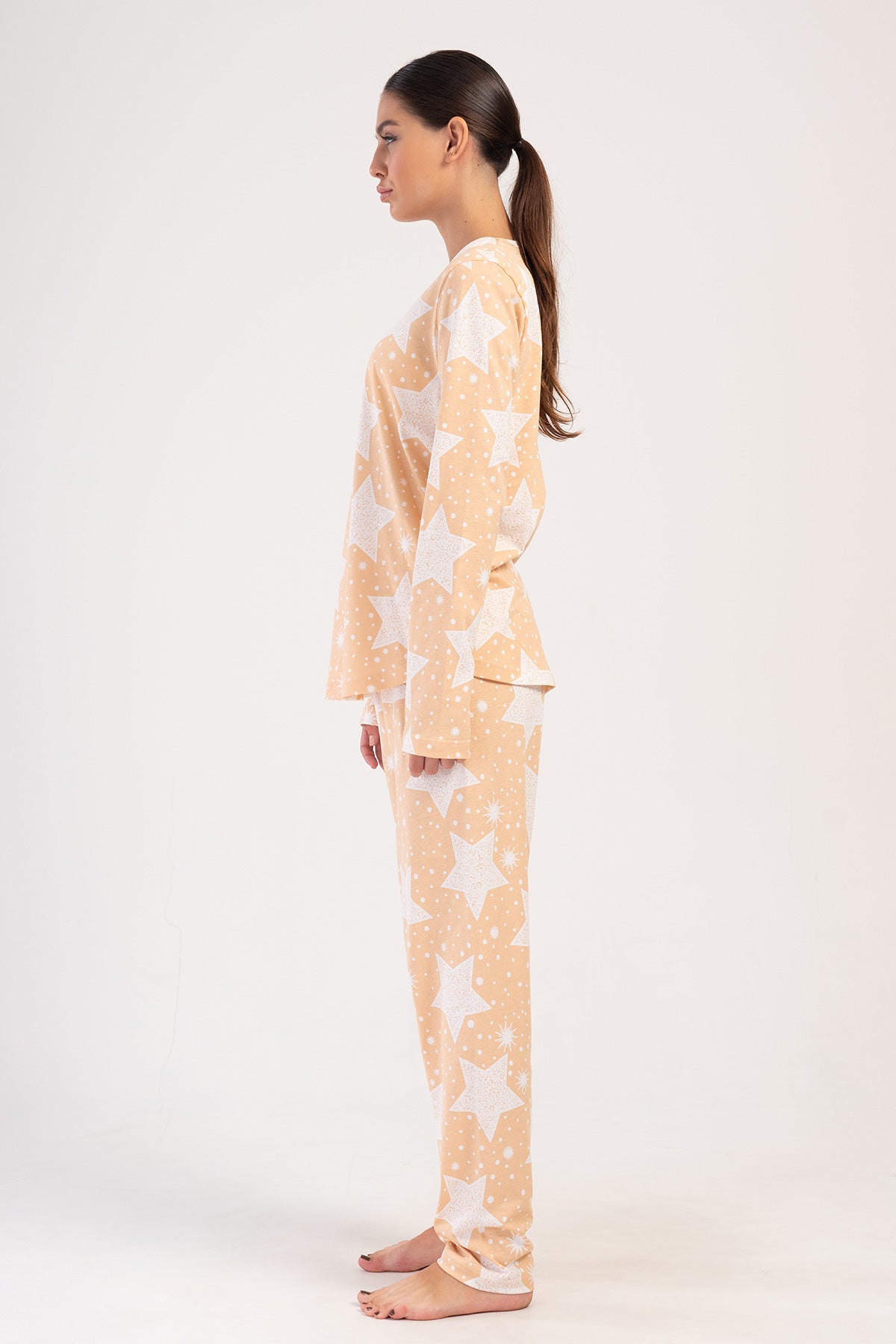 KADIN P.SUPREM O YAKA UZUN KOL ETEGI OVAL PIJAMA TAKIM