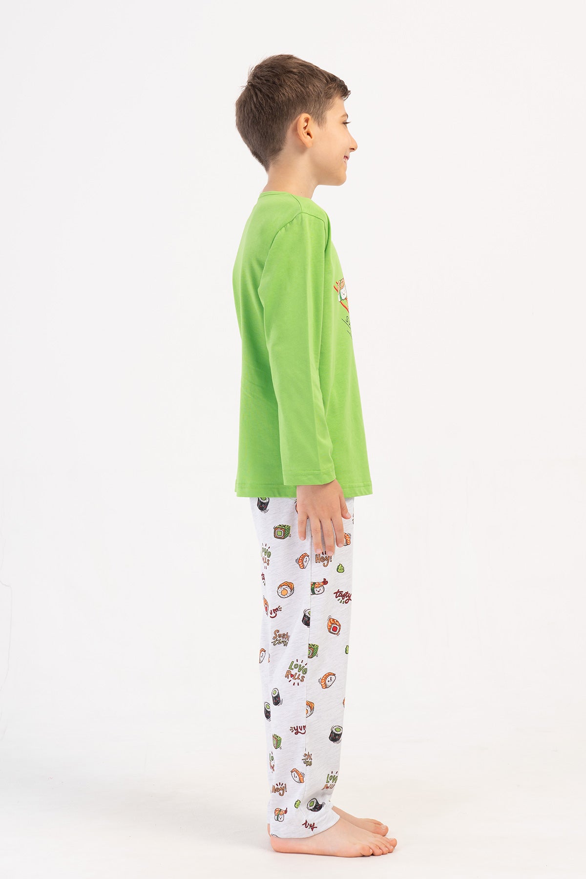 ERKEK COCUK P.SUPREM O YAKA UZUN KOL CEPLI PIJAMA TAKIM(9/10-15/16) - YESIL