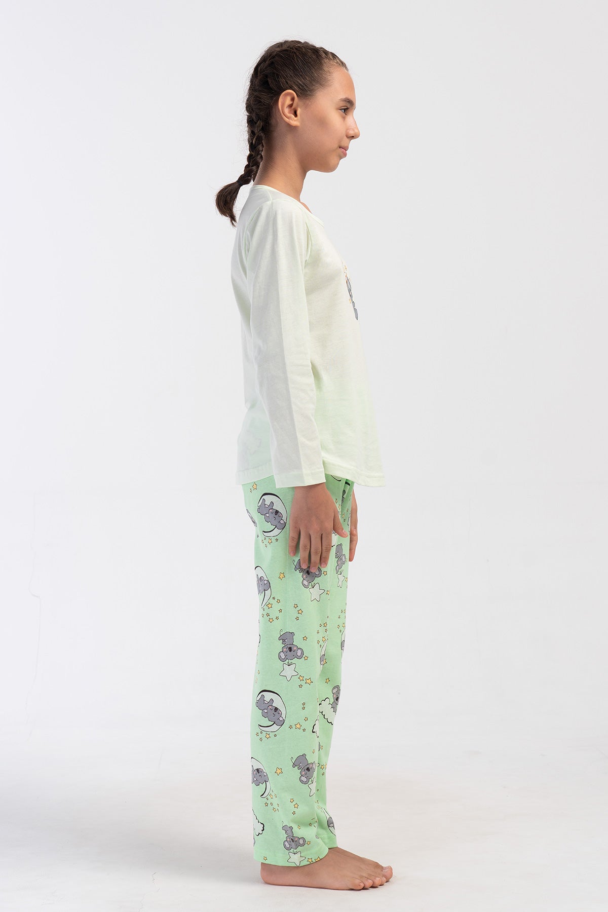 KIZ COCUK P.SUPREM O YAKA UZUN KOL ETEGI OVAL PIJAMA TAKIM(9-10/15-16)