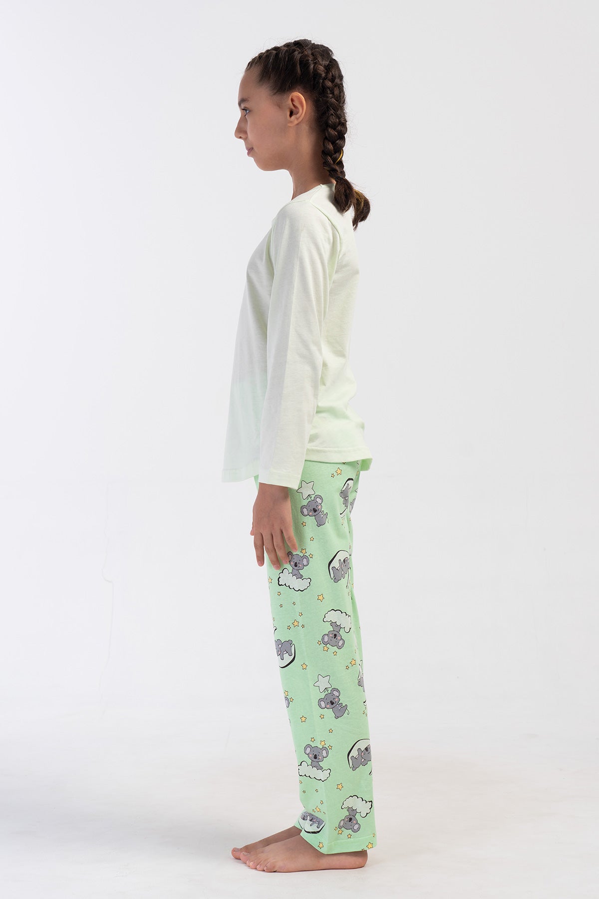 KIZ COCUK P.SUPREM O YAKA UZUN KOL ETEGI OVAL PIJAMA TAKIM(9-10/15-16)