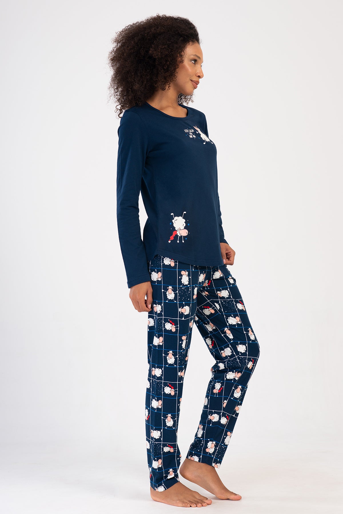 KADIN P.SUPREM O YAKA UZUN KOL ETEGI OVAL PIJAMA TAKIM