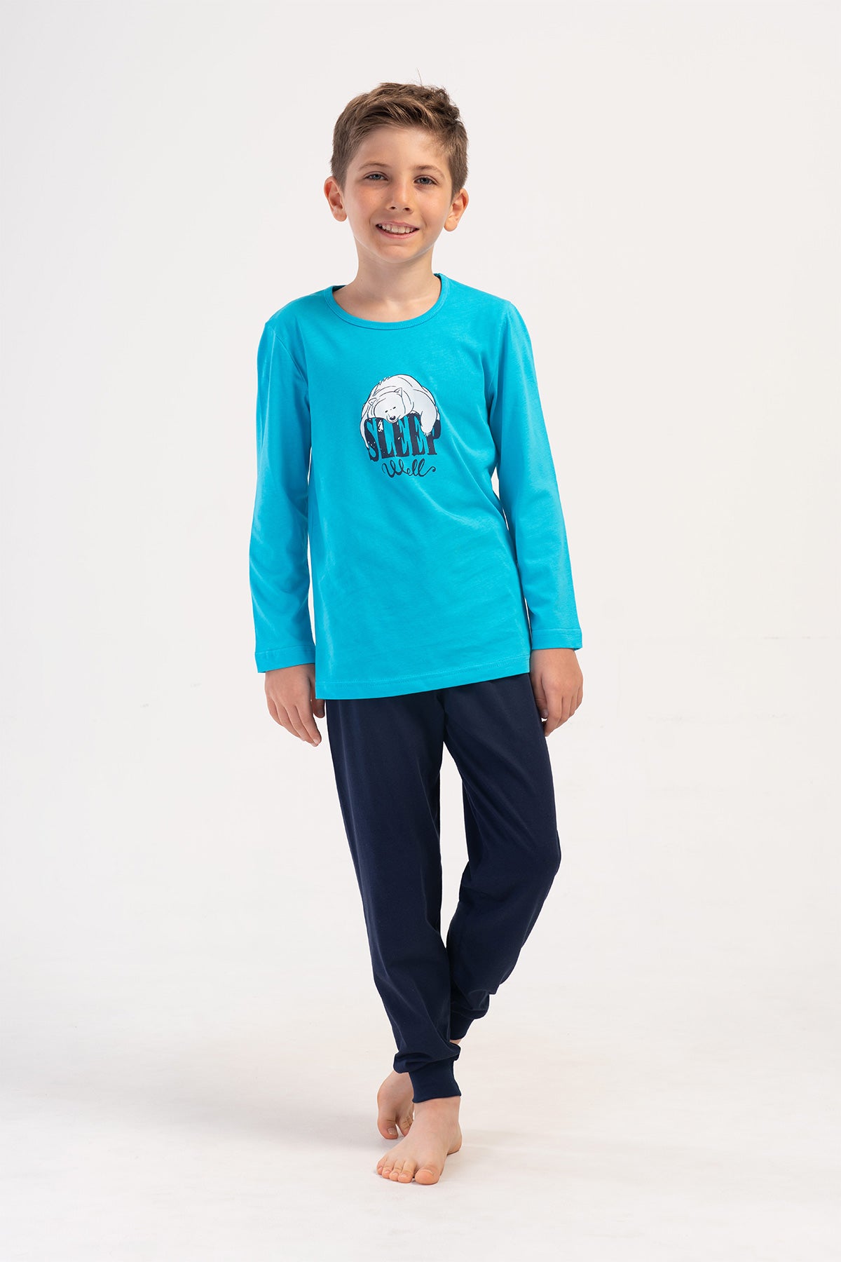 ERKEK COCUK P.SUPREM O YAKA UZUN KOL PIJAMA MANSETLI TAKIM(9/10-15/16)