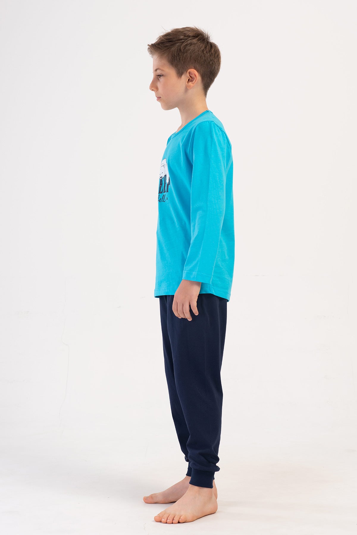 ERKEK COCUK P.SUPREM O YAKA UZUN KOL PIJAMA MANSETLI TAKIM(9/10-15/16)