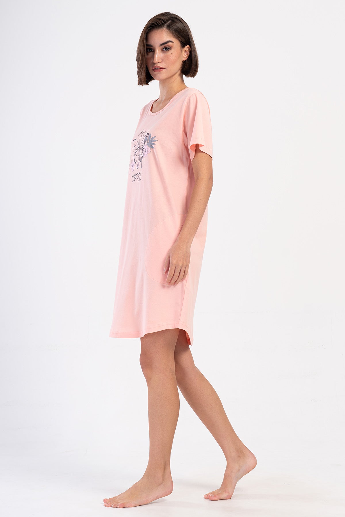 KADIN P.SUPREM XXL O YAKA KISA KOL ETEGI OVAL CEPLI TUNIK