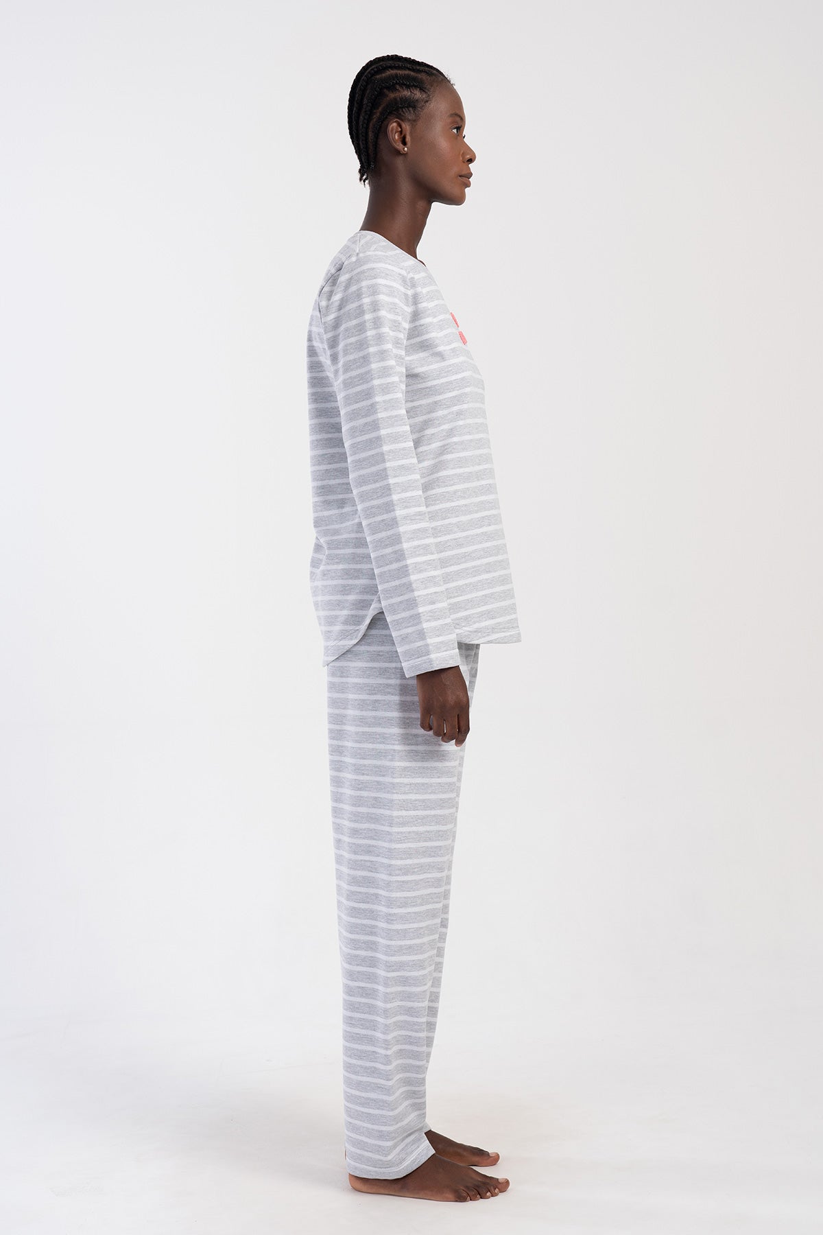 KADIN 2IPLIK XXL O YAKA UZUN KOL ETEGI OVAL PIJAMA TAKIM