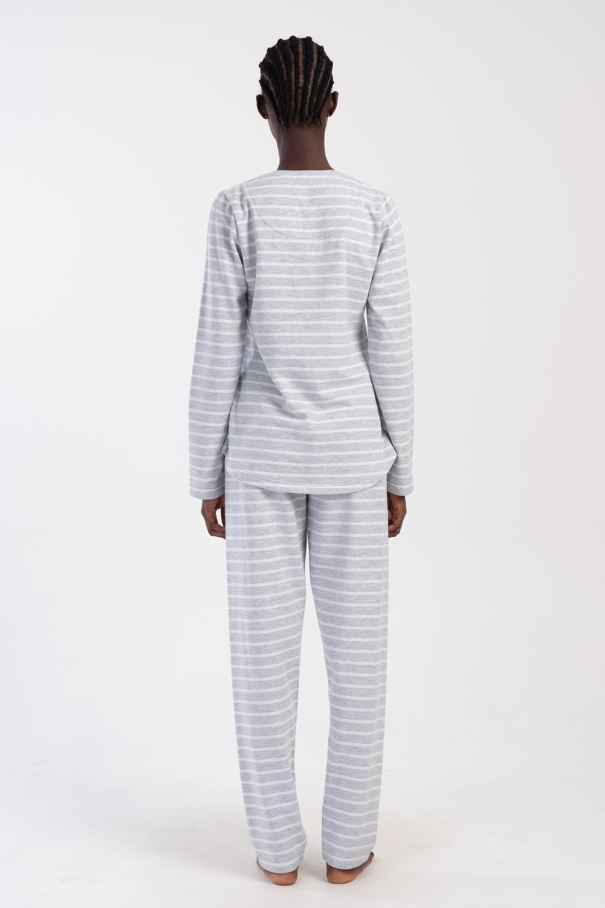 KADIN 2IPLIK XXL O YAKA UZUN KOL ETEGI OVAL PIJAMA TAKIM