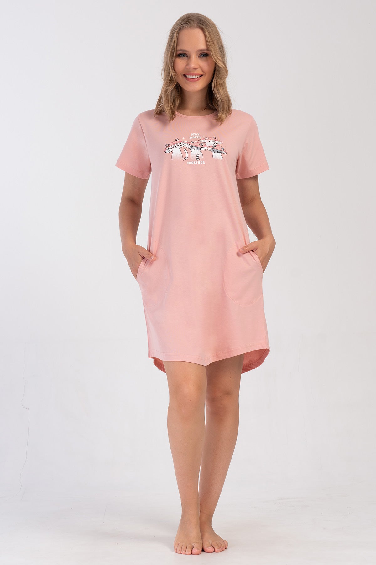 KADIN P.SUPREM O YAKA KISA KOL ETEGI OVAL CEPLI TUNIK