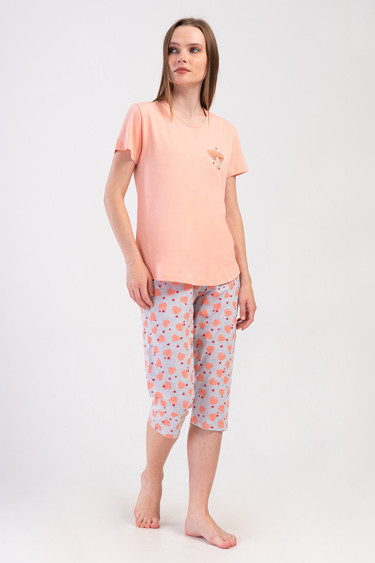 KADIN P.SUPREM O YAKA KISA KOL ETEGI OVAL KAPRI TAKIM - BABY PINK