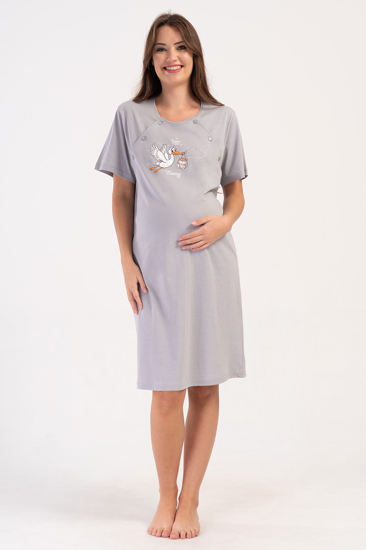 KADIN P.SUPREM CIFT PATLI KISA KOL HAMILE TUNIK