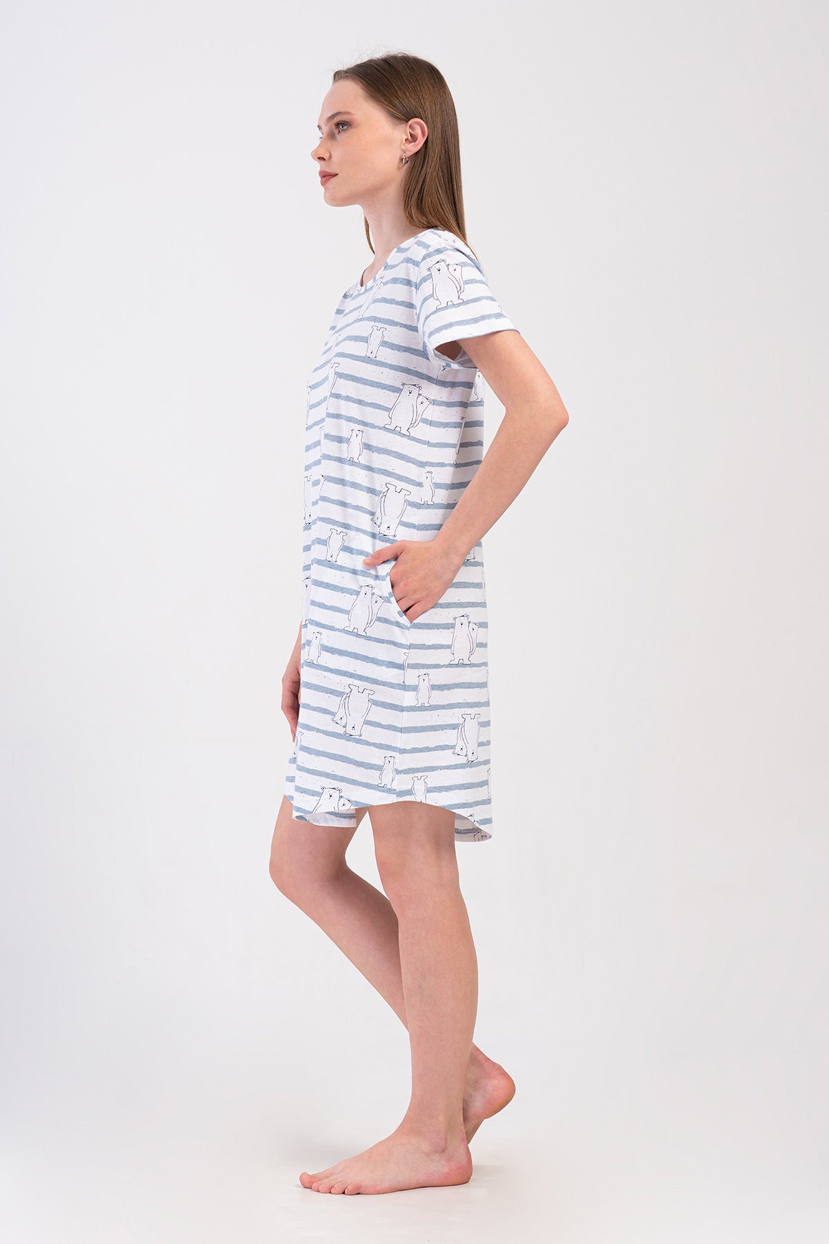 KADIN P.SUPREM O YAKA KISA KOL ETEGI OVAL CEPLI TUNIK