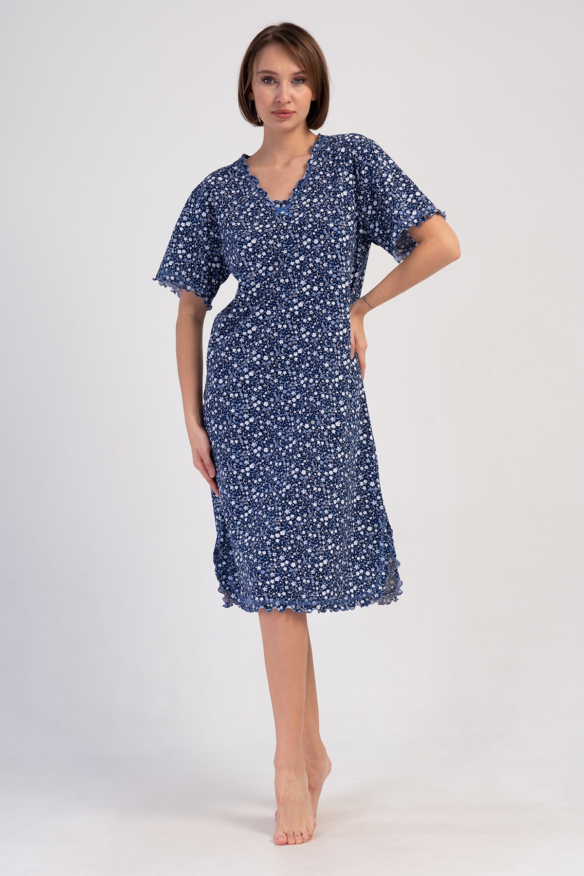 KADIN P.SUPREM XXL V YAKA BIBILALI KISA KOL BABANNE GECELIK