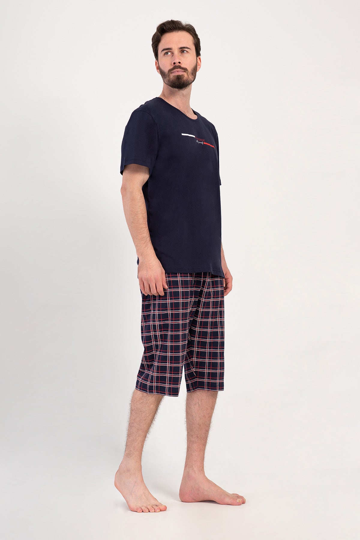 Man Supreme Big Size Kotnel Capri Set