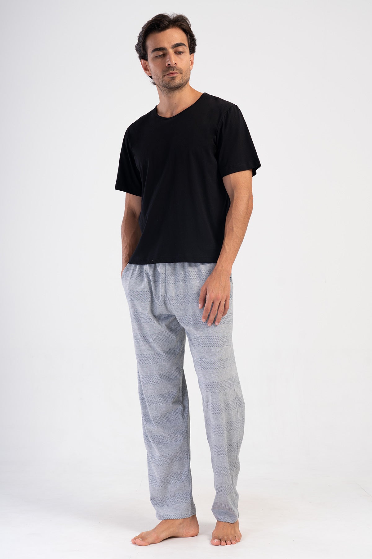 CEPLI ERKEK P.SUPREM TEK ALT PIJAMA - GRAY MELANGE