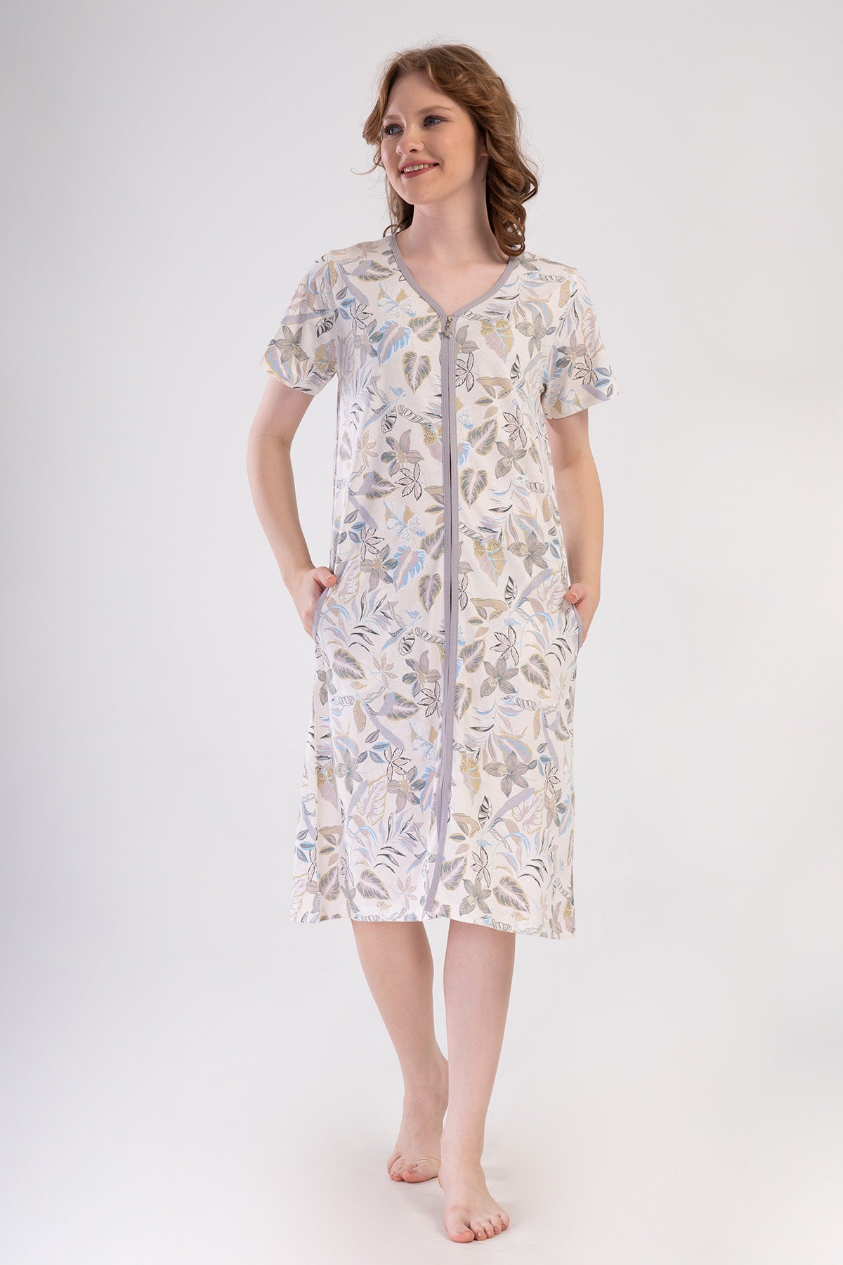 KADIN P.SUPREM KISA KOL FERMUARLI CEPLI EV ELBISESI