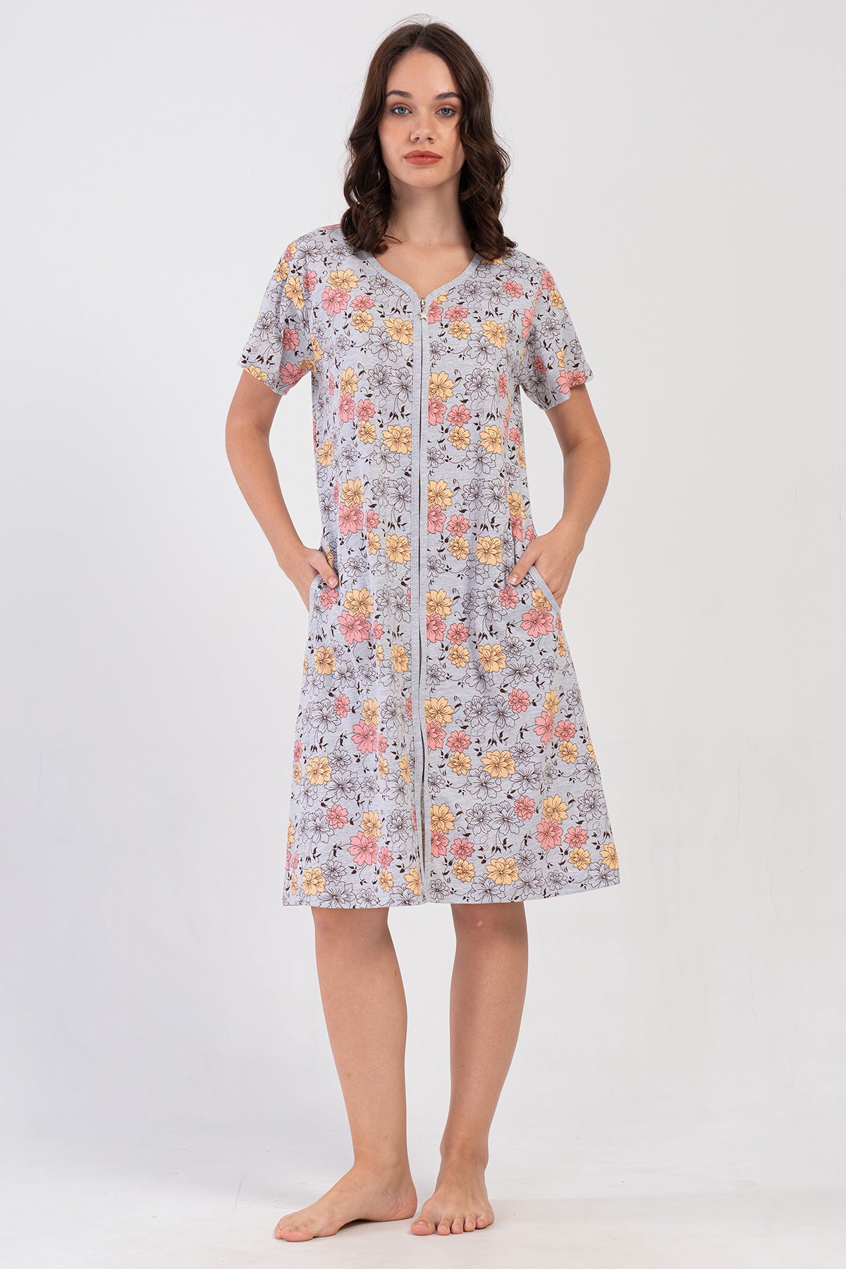 KADIN P.SUPREM KISA KOL FERMUARLI CEPLI EV ELBISESI