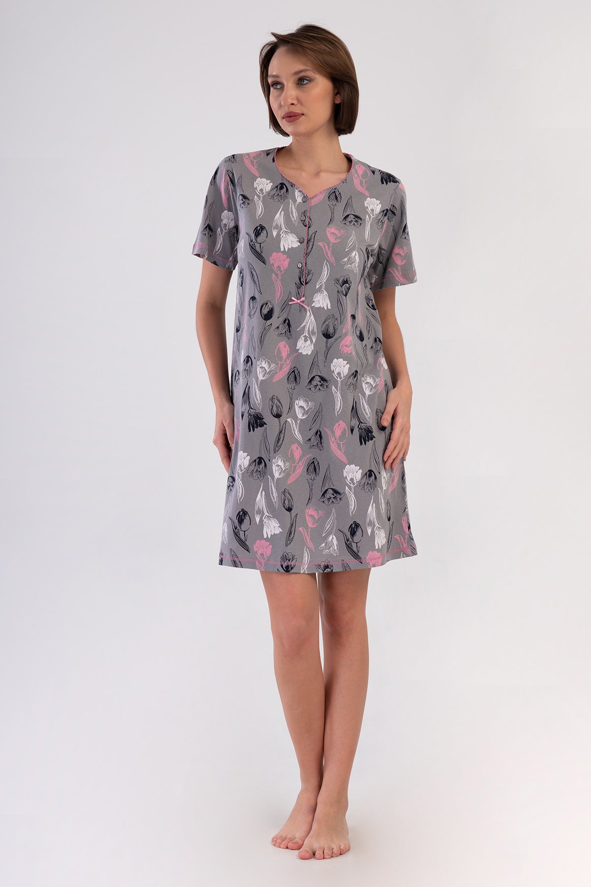 KADIN P.SUPREM DUGMELI KROSETALI FIYONKLU KISA KOL TUNIK