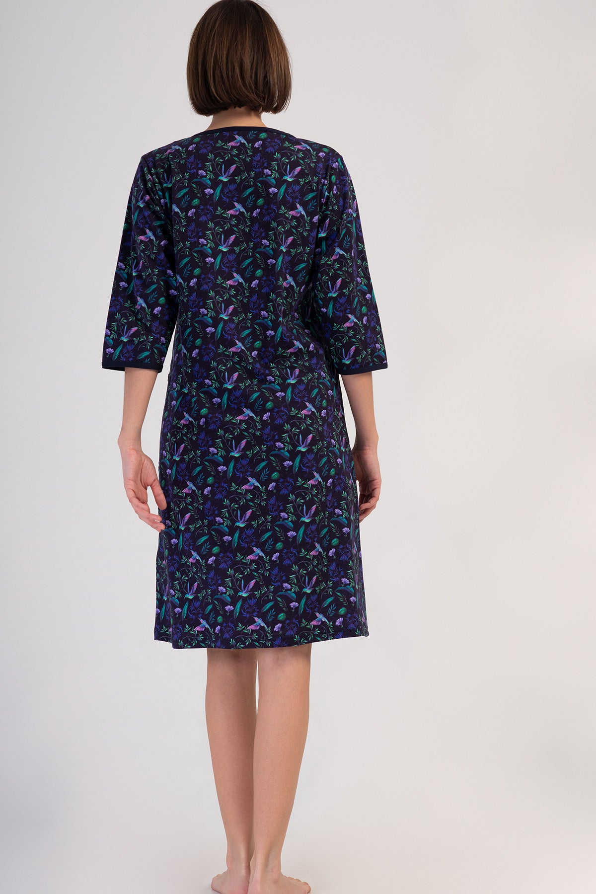 KADIN P.SUPREM XXL 3/4KOL FERMUARLI CEPLI EV ELBISESI