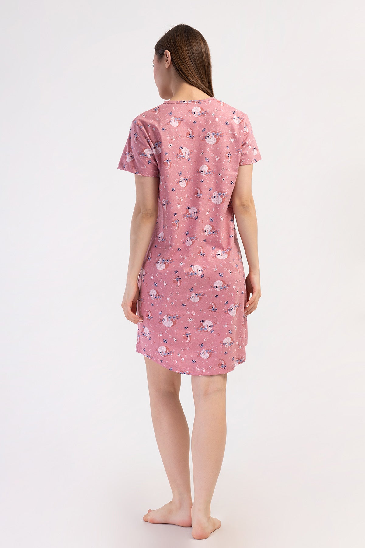 KADIN P.SUPREM O YAKA KISA KOL ETEGI OVAL CEPLI TUNIK - PINK