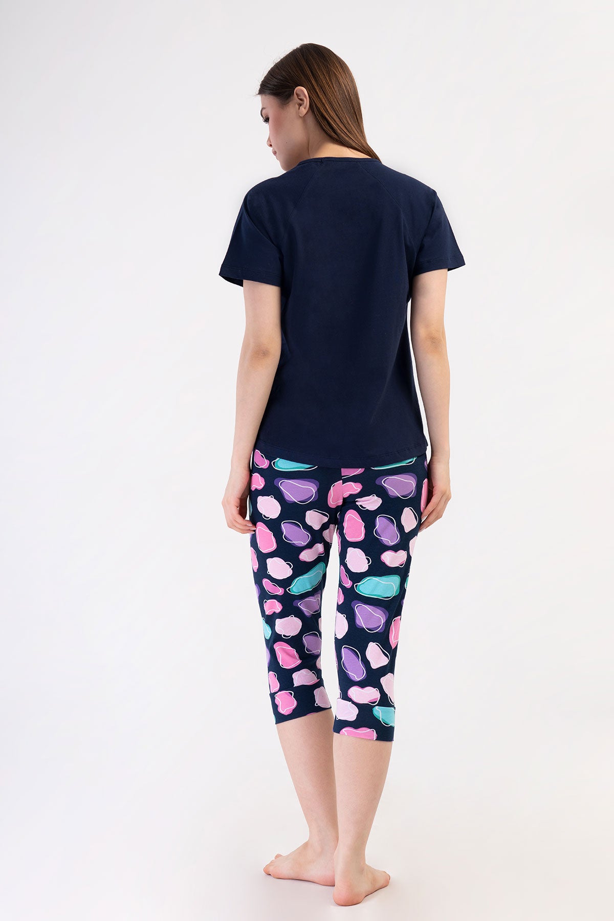 KADIN LYC SUPREM O YAKA REGLAN KISA KOL ETEGI OVAL MANSETLI KAPRI TAKIM