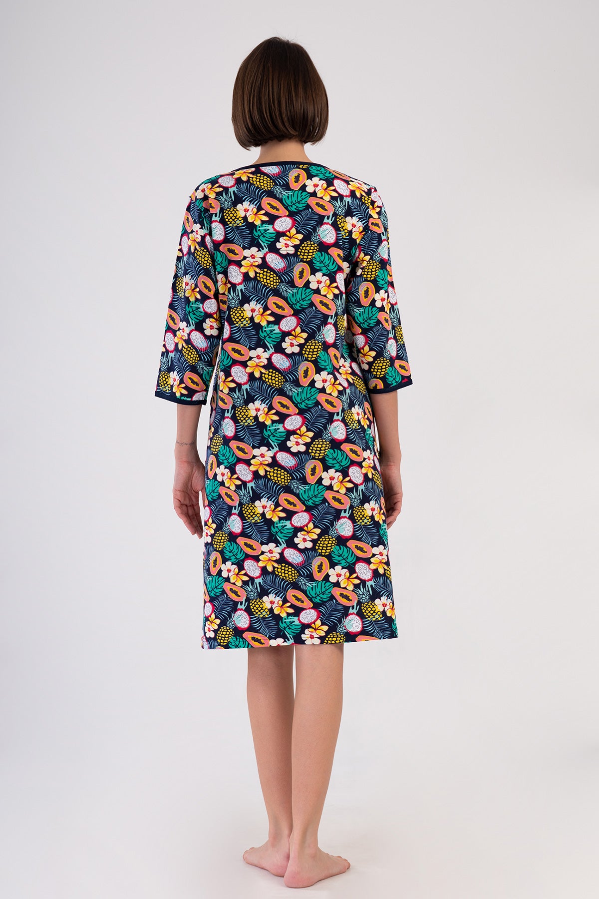 KADIN P.SUPREM BATTAL XXL 3/4KOL FERMUARLI CEPLI EV ELBISESI