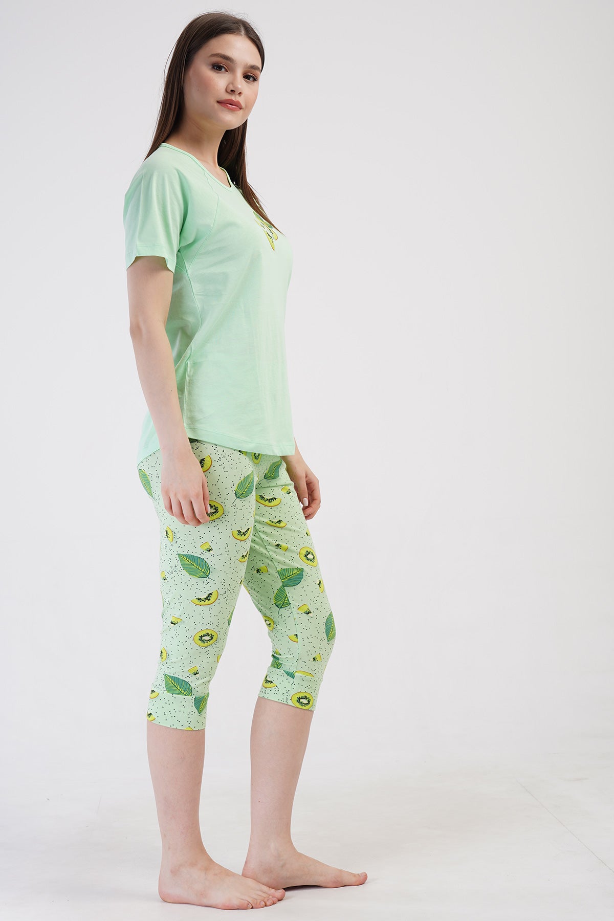 KADIN LYC SUPREM O YAKA REGLAN KISA KOL ETEGI OVAL MANSETLI KAPRI TAKIM