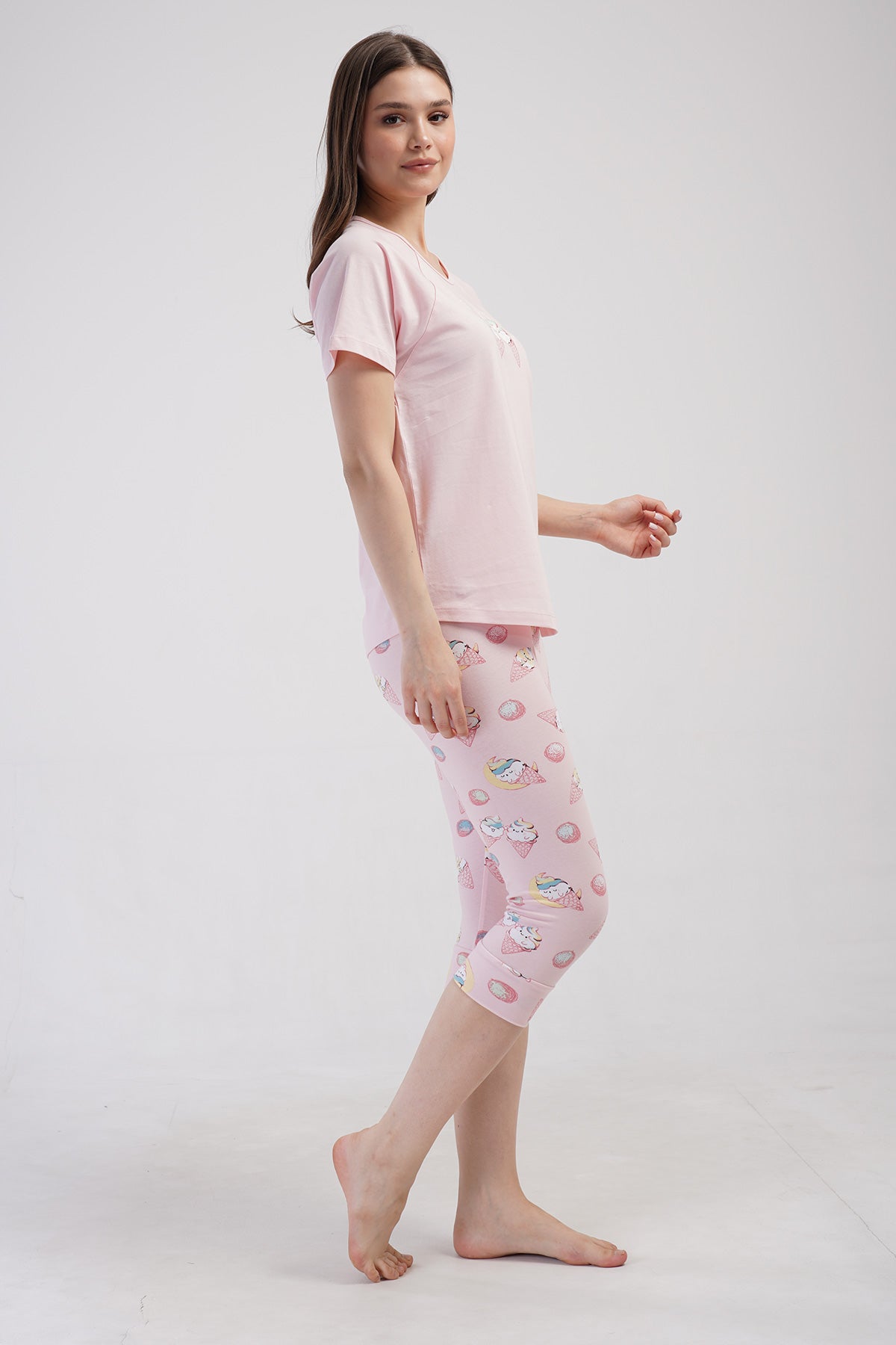 KADIN LYC SUPREM O YAKA REGLAN KISA KOL ETEGI OVAL MANSETLI KAPRI TAKIM