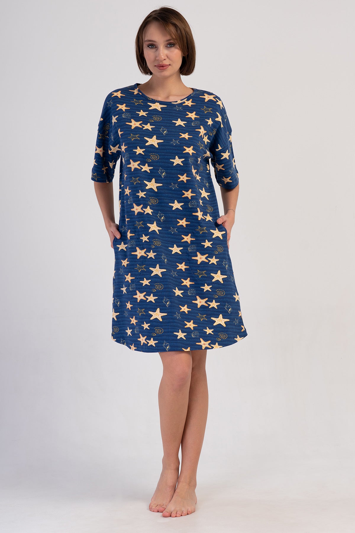 KADIN LYC SUPREM XXL O YAKA DUSUK OMUZLU KISA KOL ETEGI OVAL CEPLI TUNIK