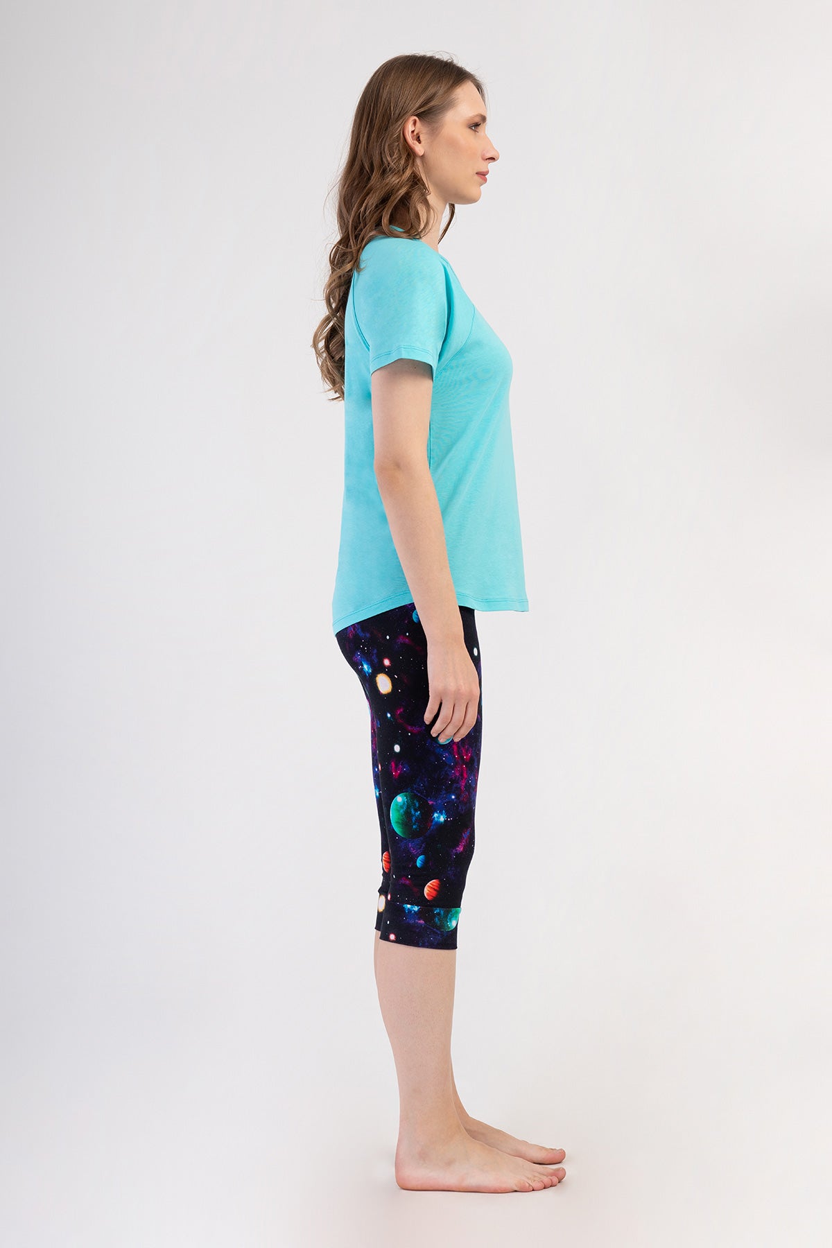 KADIN LYC SUPREM O YAKA REGLAN KISA KOL ETEGI OVAL MANSETLI KAPRI TAKIM