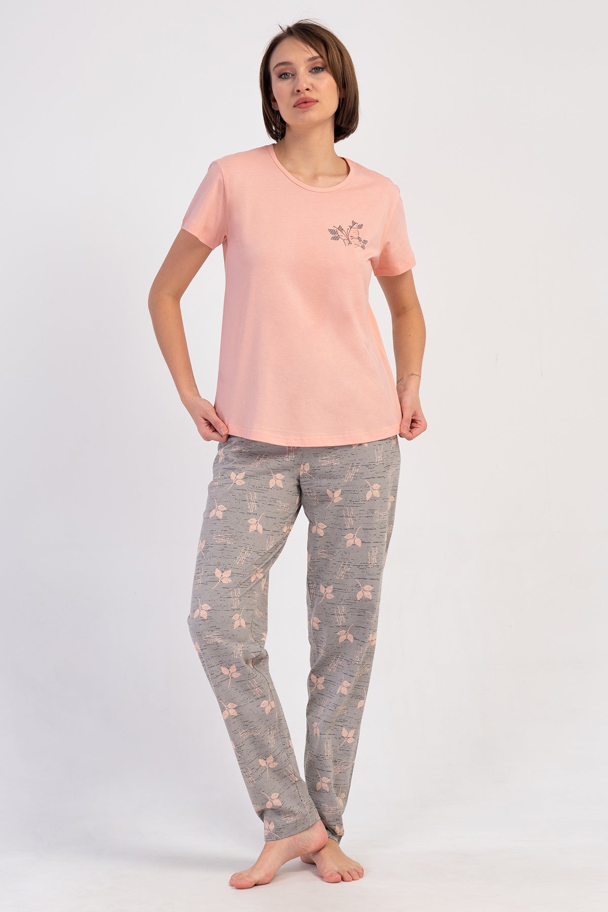 KADIN P.SUPREM O YAKA KISA KOL ETEGI OVAL PIJAMA TAKIM