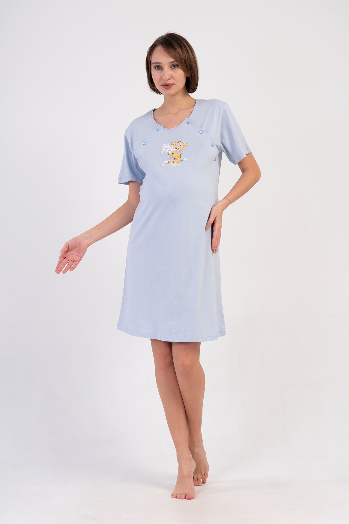 KADIN P.SUPREM CIFT PATLI KISA KOL HAMILE TUNIK