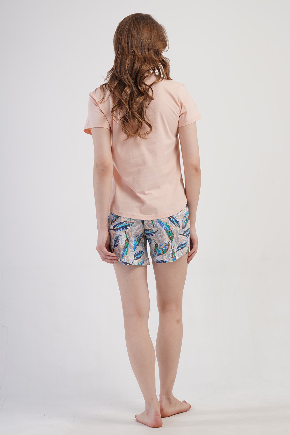KADIN P.SUPREM O YAKA KISA KOL ETEGI OVAL SORT TAKIM - BABY PINK