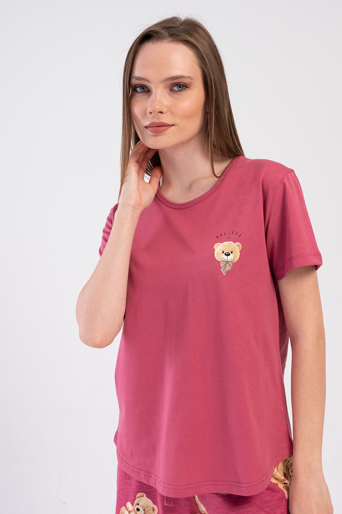 KADIN P.SUPREM O YAKA KISA KOL ETEGI OVAL SORT TAKIM