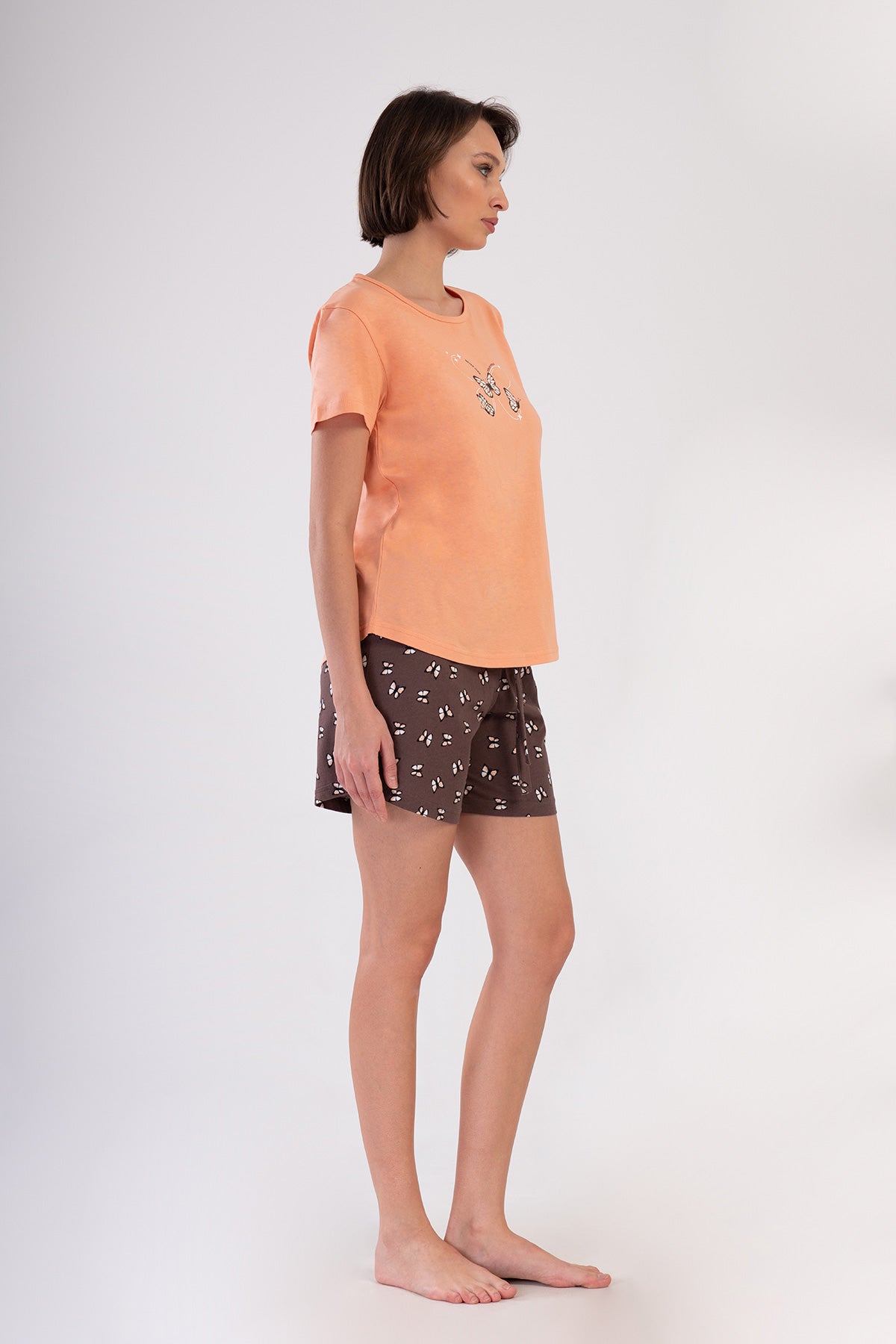 KADIN P.SUPREM O YAKA KISA KOL ETEGI OVAL SORT TAKIM - BABY PINK