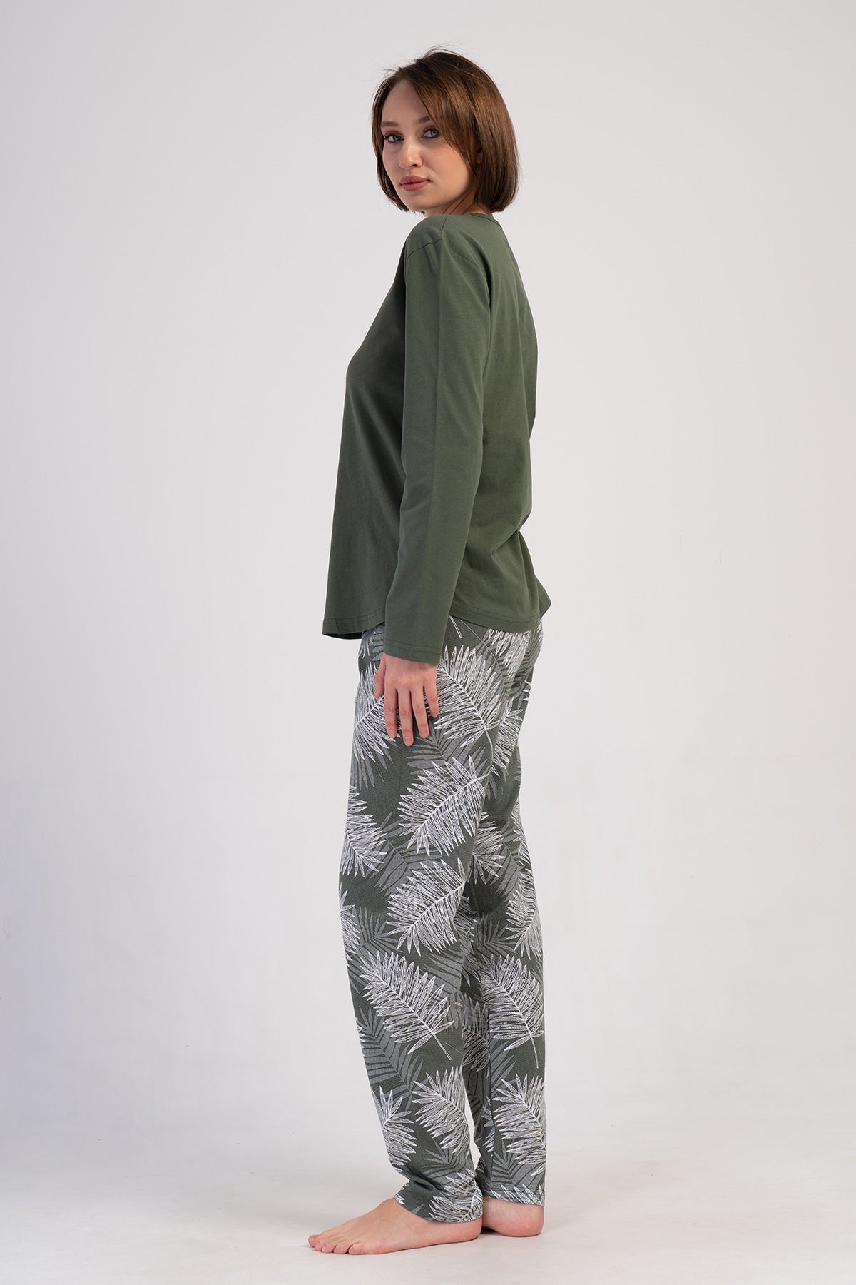 KADIN P.SUPREM O YAKA UZUN KOL ETEGI OVAL PIJAMA TAKIM - MEADOW
