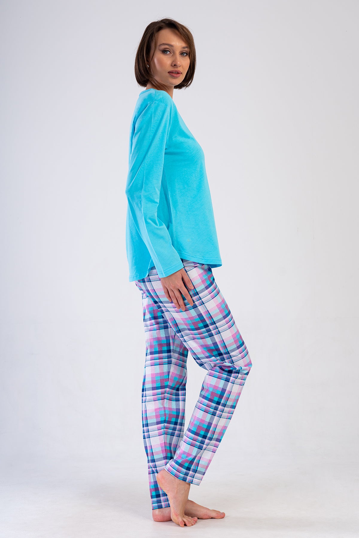 KADIN P.SUPREM O YAKA UZUN KOL ETEGI OVAL PIJAMA TAKIM