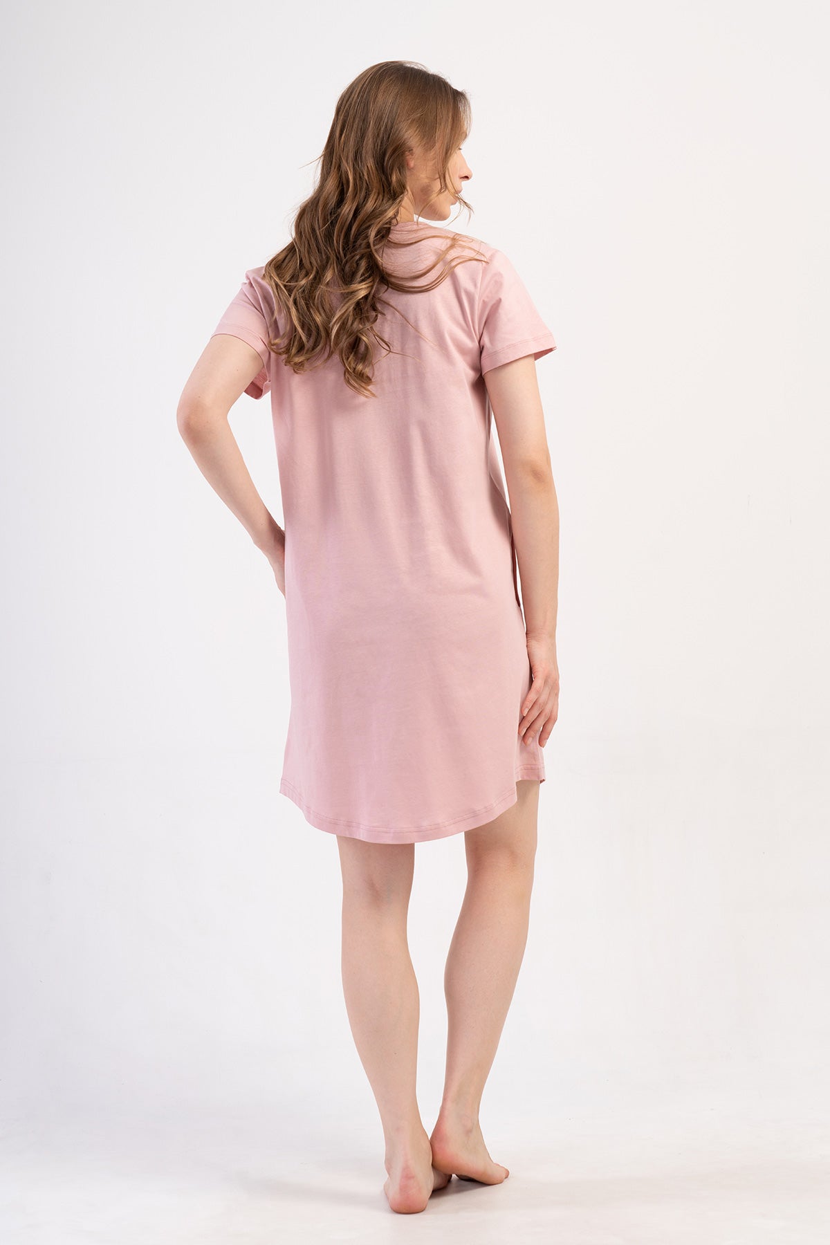 KADIN P.SUPREM XXL O YAKA KISA KOL ETEGI OVAL CEPLI TUNIK - PINK